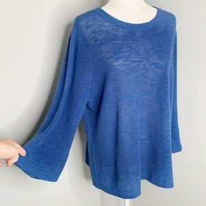 Eileen Fisher Blue Organic Cotton Sweater 1X